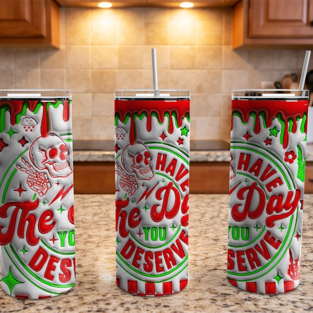 20oz Stainless Steel Skull Drip Tumbler Cup  Gothic Skull Drip 20oz Stainless